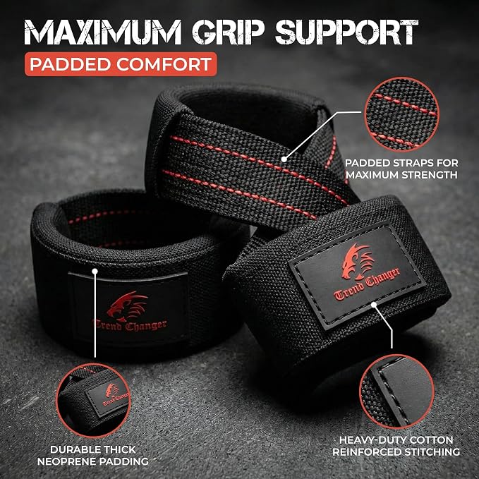 Figure 8 Lifting Strap Padded Deadlift Straps Heavy Duty Weight Lifting Straps Strongman Axle Bar Straps Weightlifting Wrist Wraps