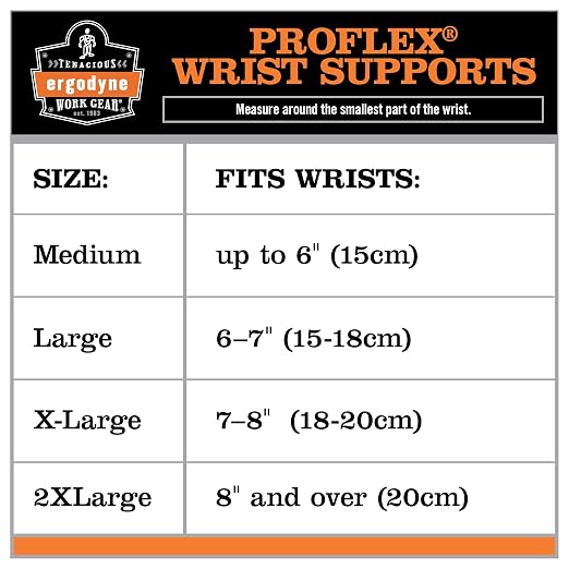 Ergodyne - 70004 ProFlex 4000 Single Strap Wrist Support, Black - Medium, Right Hand
