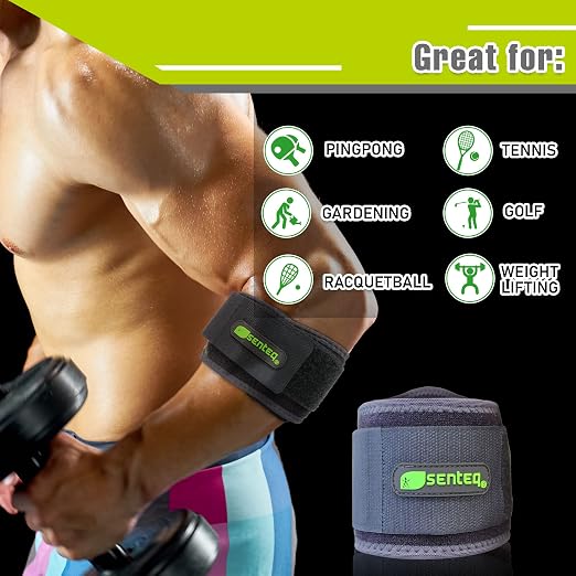 Elbow Brace Support Strap - Forearm Compression Sleeve, Tennis Elbow Brace for Men and Women, Fit Wrap Band for Weightlifting, Tennis, Golf Pressure Relief & Sports Injury Recovery, 1ct, XL