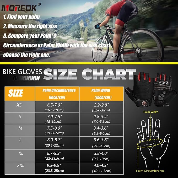 Cycling Gloves Bicycle Road Bike Gloves, Half Finger 5MM Gel | Biking Gloves for Men Women Gym workout exercise Motorcycle Hiking Rowing Outdoor Sports