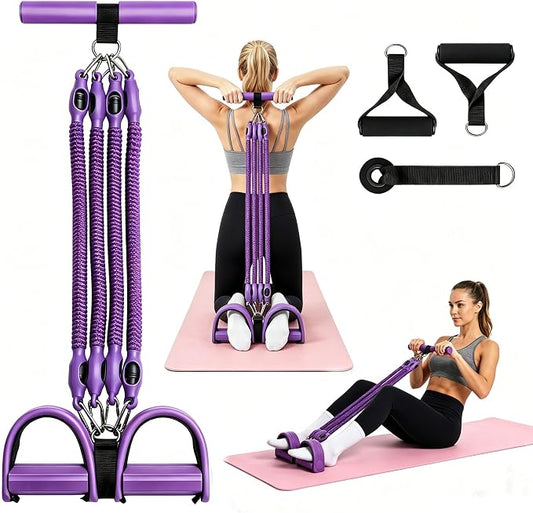 Resistance Band with Handle 100LBS Pedal Resistance Bands for Pilates Yoga Physical Therapy Leg,Abdomen,Waist,Arm,Workout Bands Exercise Resistance Bands Set for Women