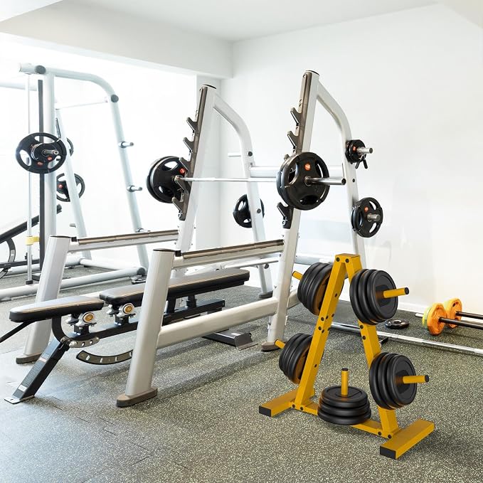 Weight Plate Rack, Weight Tree, Home Gym Storage Stand, Holds 300 lbs