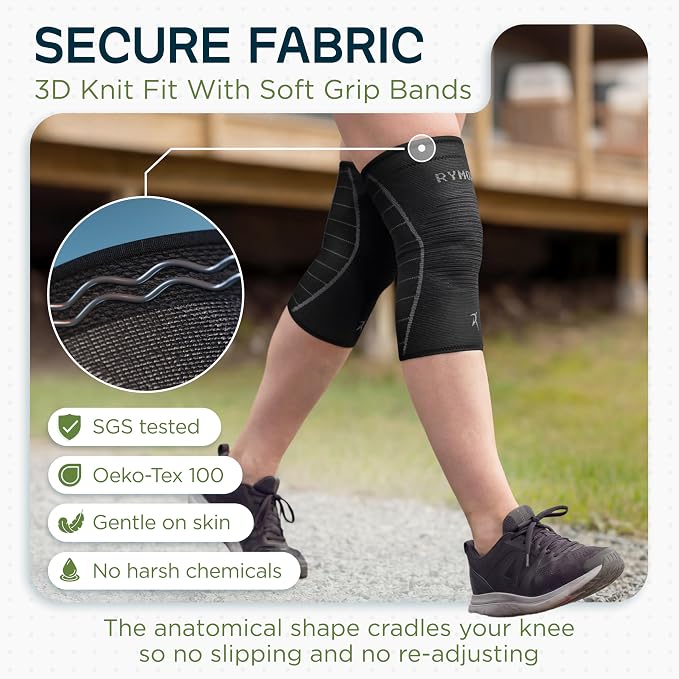 Rymora Knee Supports for Men and Women - Choice of Single or Pair