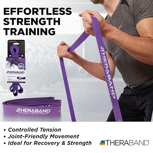 THERABAND Resistance Band Loop, Exercise, Workout, Physical Therapy, Purple | Elastic resistance band for exercise, strength training, stretching and physical therapy