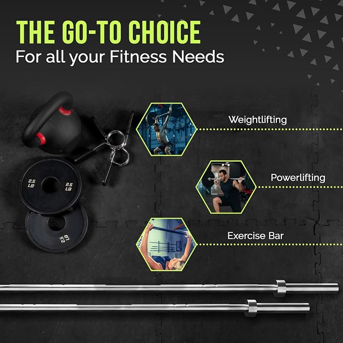 Olympic Training Barbell 6FT, 15lb Weight, 300LBS Capacity