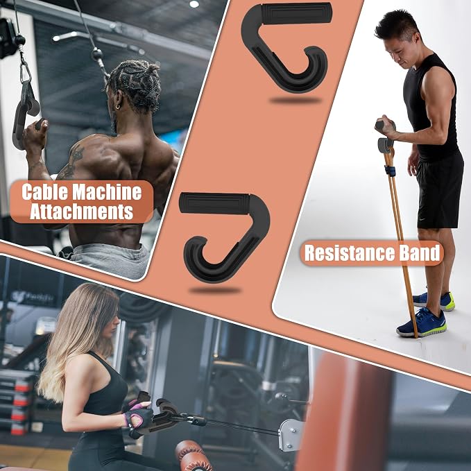 Neutral Grip Handles for Pull Up: Ergonomic Portable Hooks for Barbell Row Deadlift Resistant Bands for Home Gym Fitness Enthusiasts
