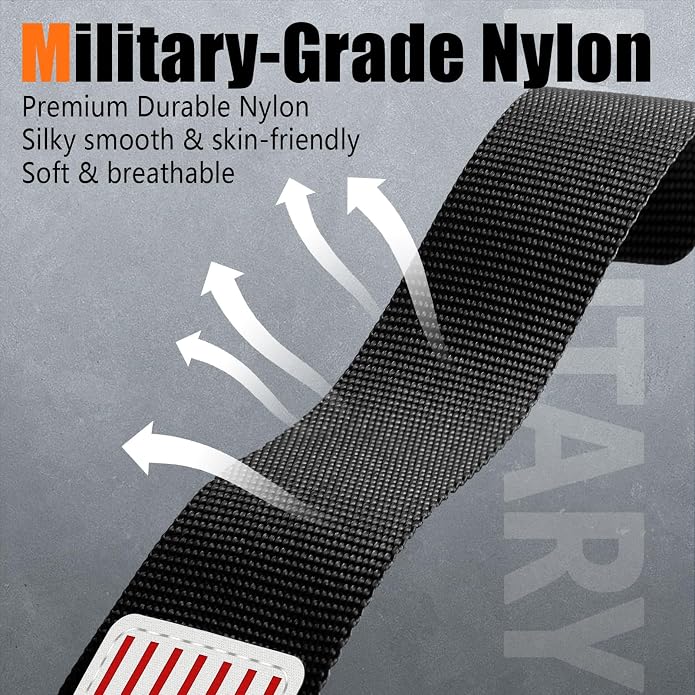 Rugged Nylon- Compatible with Apple Watch Ultra 3/ Ultra 2 Band 49mm Men,Tactical Soft Woven Stars- Stripes Flag Sport Strap for iWatch Bands 46mm 45mm 44mm 42mm Series 11 10 9 8 7 6 5 4 3 2 1 Se