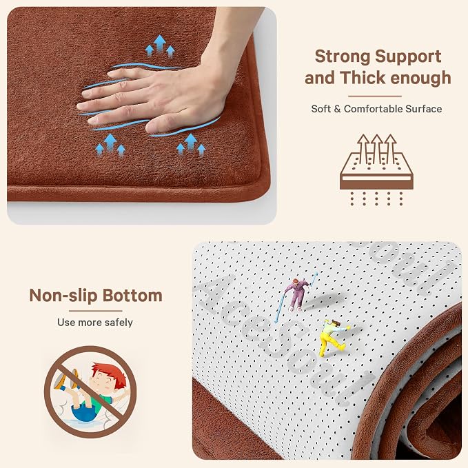 Baby Play Mat for Floor,Ultra Thick Elastic Foam 50"x50" Playmat Tummy Time Muscle Crawling Exercise Activity Cushion Gym Mat Nursery Playroom Area Kids Rug for Babies, Toddlers,Infants,Brick Red