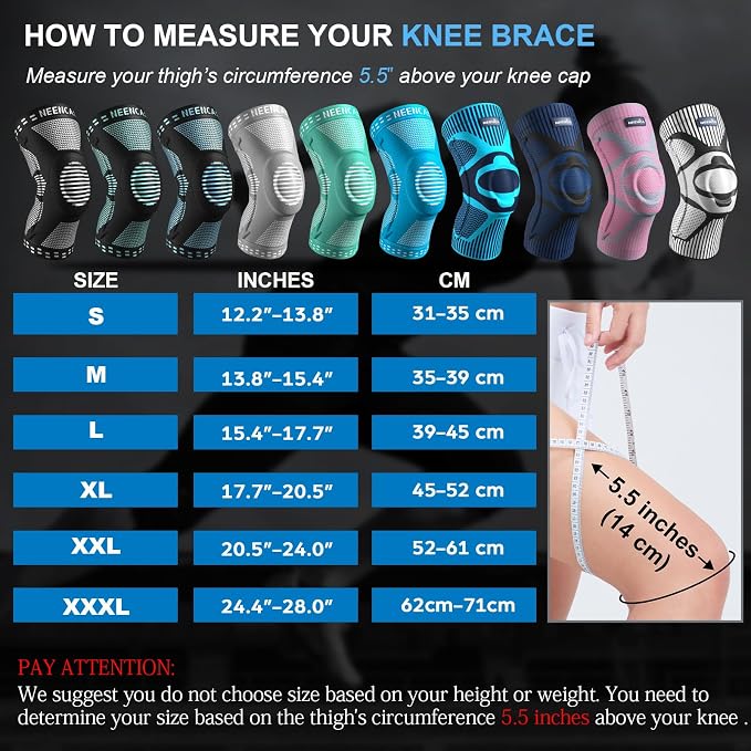 NEENCA Professional Knee Brace, Medical Knee Support for Women & Men Relief | Patented Patella Gel Pad & Side Stabilizers, Compression Sleeve for Knee Pain, Swelling, ACL, PCL, Arthritis, Sports, Workout