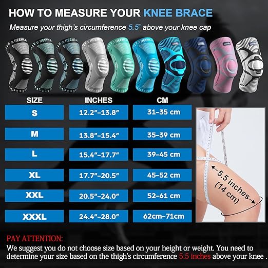 NEENCA Knee Braces for Knee Pain Relief, Compression Knee Support Sleeve for Meniscus Tear, ACL, Arthritis, Joint Pain, Injury Recovery, Circulation, Sports. Women Cycling Leg Warmers, Keep Leg Warm | Patented Patella Gel Pad & Side Stabilizers, Compre...