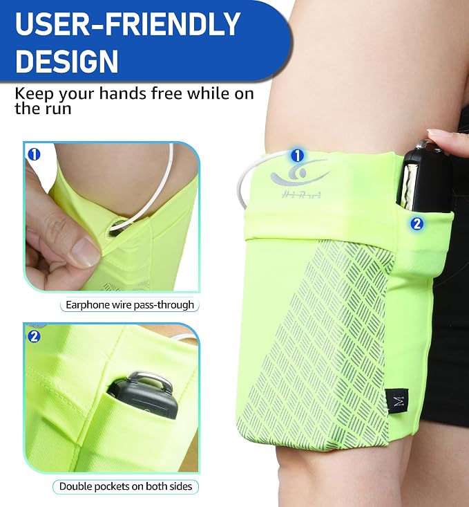 Universal Sports Armband Cell Phone Armband Sleeves Running Armband for Exercise Workout, Compatible with iPhone 17/17Plus/Pro/16/15/15Plus/14 Samsung Galaxy All Phones (X-Large, Bright Yellow)