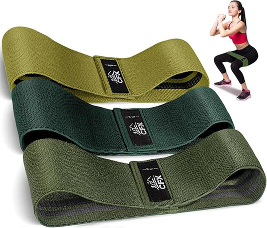 CFX Resistance Bands Set, Exercise Bands with Non-Slip Design for Hips & Glutes, 3 Levels Workout Bands for Women and Men, Booty Bands for Home Fitness, Yoga, Pilates