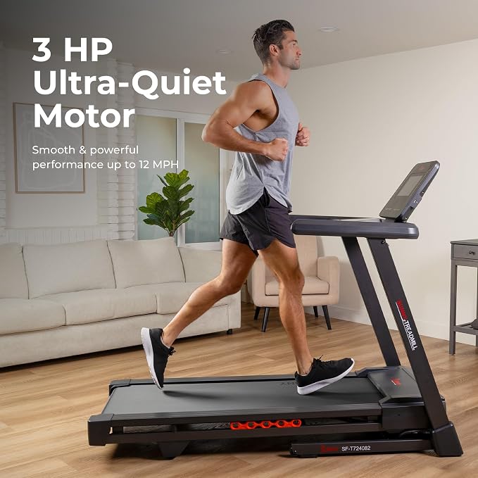 Sunny Health & Fitness Smart Wi-Fi Treadmill with Auto Incline