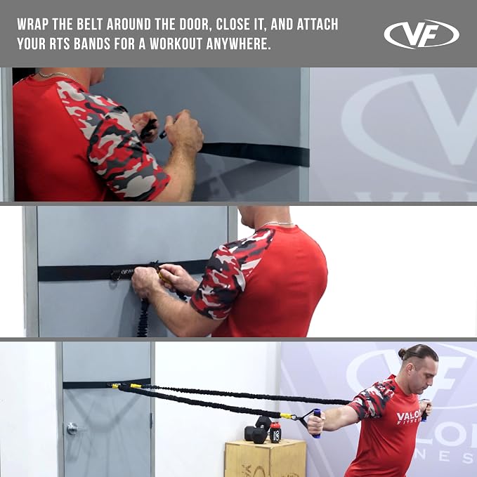 Valor Fitness Resistance Bands - 5lb to 25lbs - Carabiners Attached & 2 Bands per Weight Option with Handles– Sheath Covered - Strength Training New Compact 39" Design - Wall Door Rack Mount Options