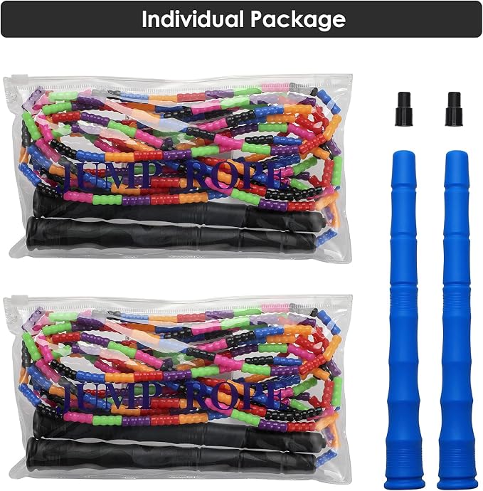Double Dutch Jump Rope Long Jump Rope 16 FT 1 Pack/2 Pack, Adjustable Soft Beaded Diy Jump Rope for Kids Adult Long Enough for 5-6 Jumpers