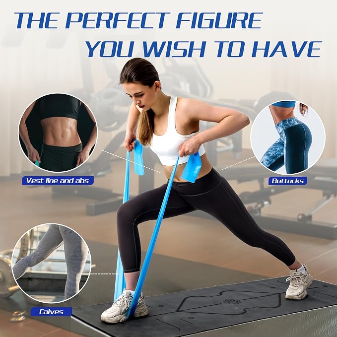 5 Pcs Resistance Bands for Working Out, Latex Free, Physical Therapy Bands, Exercise Bands Set for Stretching, Suitable for Rehab, Yoga,Pilates, Home Gym