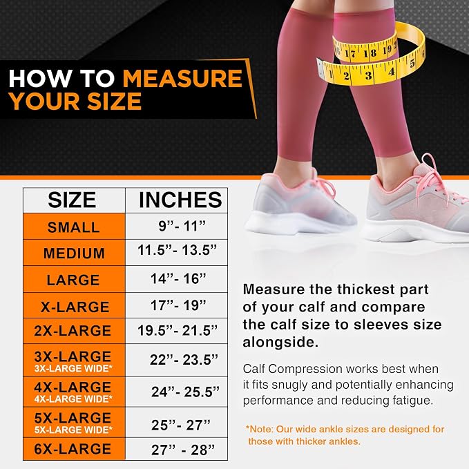 Doc Miller Compression Calf Sleeve for Men & Women, 20-30mmHg | Graduated Support for Running, Shin Splints, Calf Strain, Knee High, Small to 6XL Plus Size