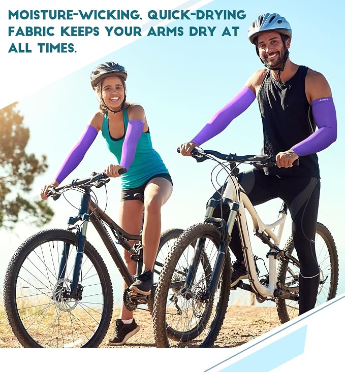 HiRui Arm Compression Sleeves for Men Women Youth, UV Protection 20-30mmHG Support Tattoo Cover, Breathable Moisture-Wicking