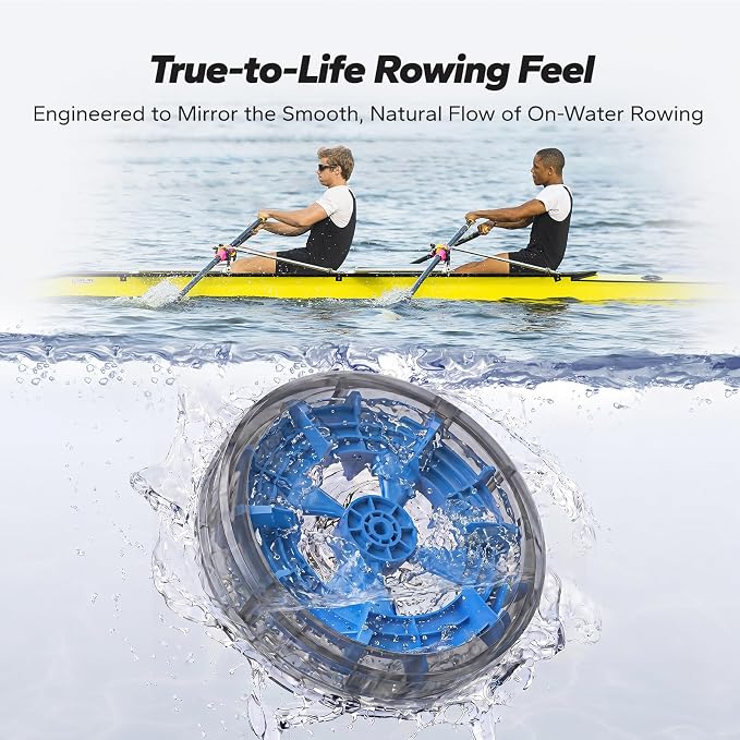 MERACH Water Rowing Machines for Home, Foldable Row Machine with 400LBS Weight Capacity, Dedicated Monitor and Comfortable Seat, Free MERACH App for Immersive Water Rower