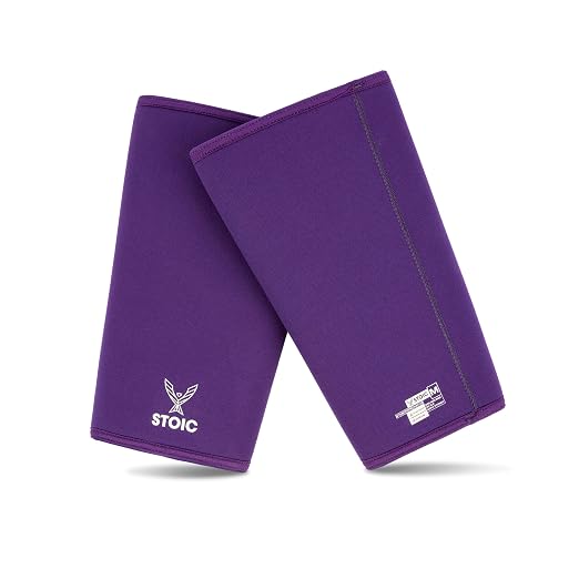 Stoic 7mm Neoprene Knee Sleeves for Men & Women - Purple, X-Small