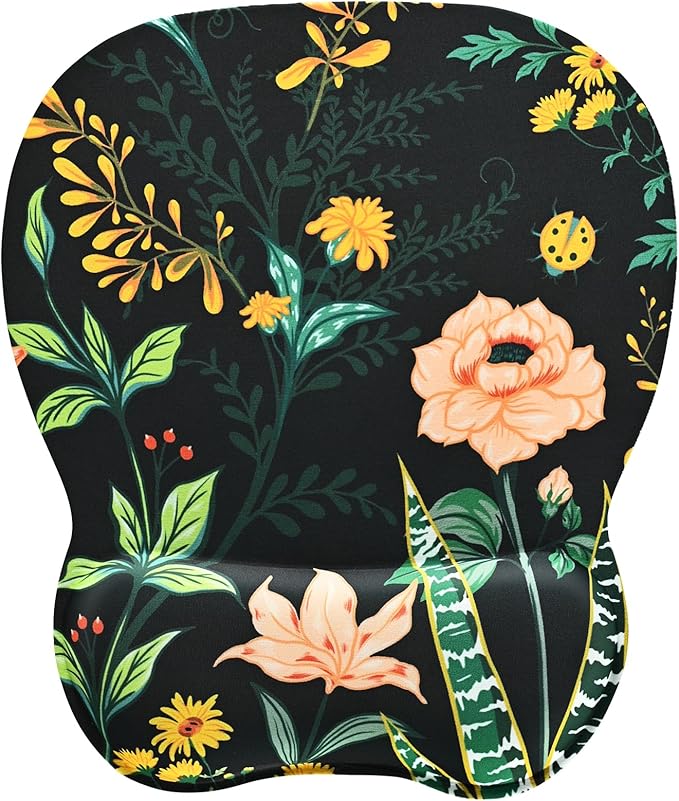 EooCoo Ergonomic Mouse Pad with Wrist Rest, Memory Foam Support Mousepad | Non-Slip Base for Computer, Cafe, Home & Office, 9.64 x 8.26 in Office Desk Accessories, Carpal Tunnel Relief