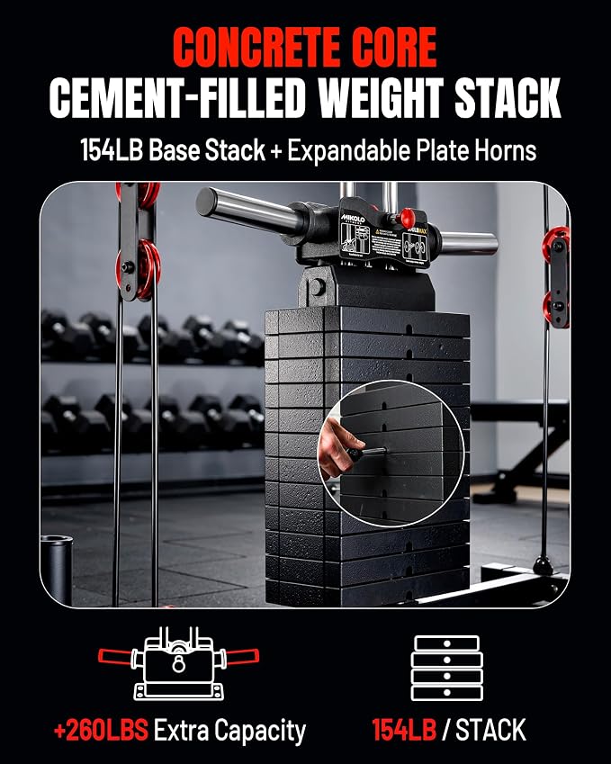 Mikolo K6 2.0 Power Cage, Power Rack with Cable Crossover System, 2000LBS Squat Rack with LAT Pull Down System, Functional Trainer with Aluminum Pulley System for Home Gym