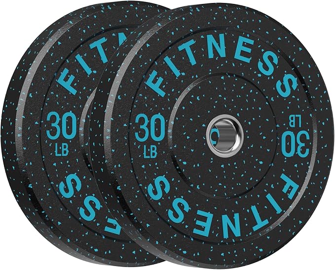 HANDBODE 2-Inch High-Bounce Bumper Plates, Olympic Weight Set, 10-650 lb | Barbell Weight Plates Set for Home Gym, Colored Weights Rubber Strength Training Plate for Weight Lifting