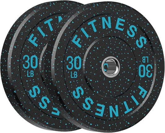HANDBODE 2-Inch High-Bounce Bumper Plates, Olympic Weight Set, 10-650 lb | Barbell Weight Plates Set for Home Gym, Colored Weights Rubber Strength Training Plate for Weight Lifting
