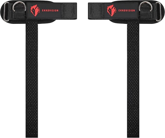 Ekkovision EKKO Weight Lifting Straps With Cuffed D Ring, Wrist Support for Men, Heavy Duty Thick Comfortable Lifting Straps, Secure Fit, Enhanced Grip, Straps for Weightlifting & Gym Training