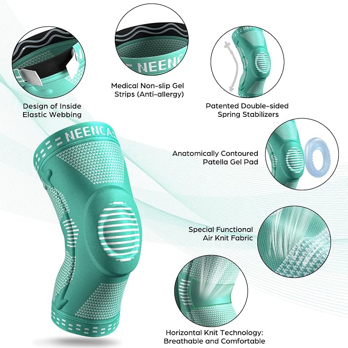 NEENCA Professional Knee Brace, Medical Knee Support for Women & Men Relief | Patented Patella Gel Pad & Side Stabilizers, Compression Sleeve for Knee Pain, Swelling, ACL, PCL, Arthritis, Sports, Workout