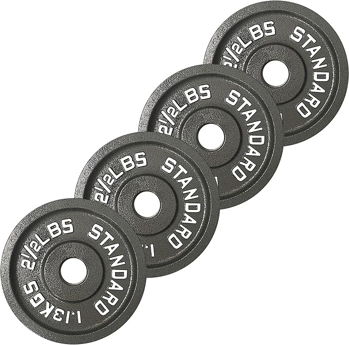 Iron Crush 4 Pack Cast Iron Olympic Weight Plates – Free Weights with 2-inch Hole - Hammertone Finish - for Strength Training & Home Gym