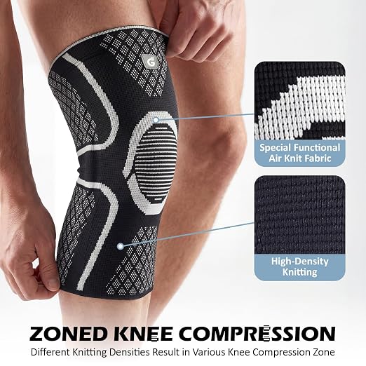 GOOGAH Knee Brace for Women Men - Knee Compression Sleeve for Knee Pain Relief, Arthritis, Meniscus Tear, ACL & MCL Support (2 Pack)