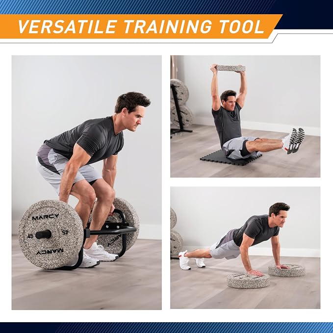 Marcy High Bounce Olympic Bumper Plate for Strength Training Weightlifting Workout Weight