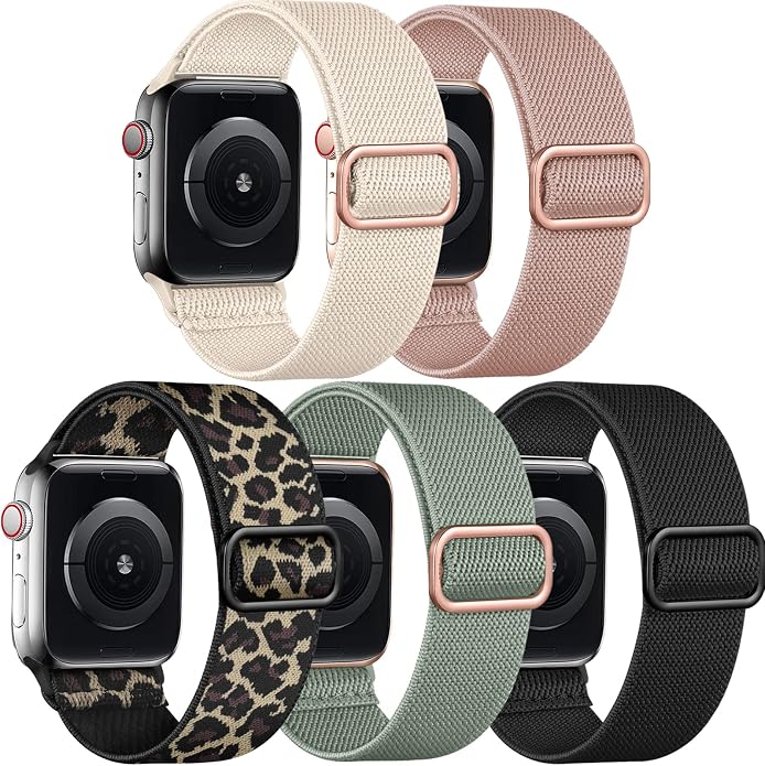 Adorve Stretchy Band Compatible with Apple Watch Bands Ultra 3/2/1 49mm 46mm 45mm 44mm 42mm 41mm 40mm 38mm Men Women, Soft Nylon Elastic Braided Strap Fits for iWatch Series 11/10/9/8/7/6/5/4/3/SE3-1