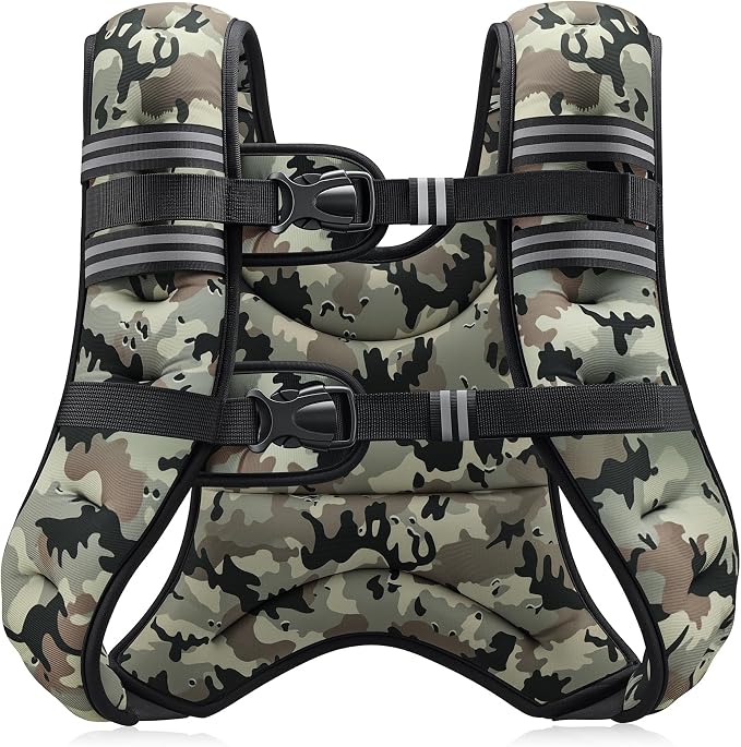 ZELUS Weighted Vest, 6lb/8lb/12lb/16lb/20lb/25lb/30lb Weight Vest with Reflective Stripe for Workout, Strength Training, Running, Fitness, Muscle Building, Weight Loss, Weightlifting