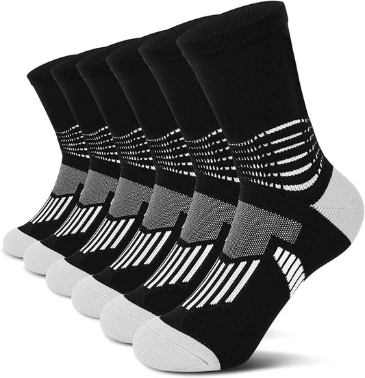 IRAMY Crew Compression Socks for Women Men with Ankle Arch Support Plantar Fasciitis Relief 3/6 Pairs