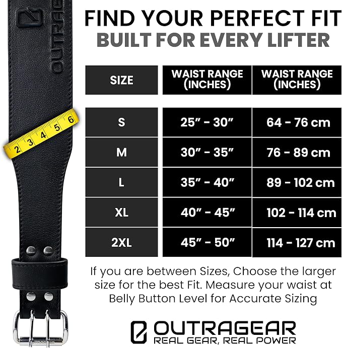 Real Leather Weight Lifting Belt - 7mm Gym Belt for Strength Training - Adjustable Buckle Weight Lifting Belts for Men & Women with Core Back Support