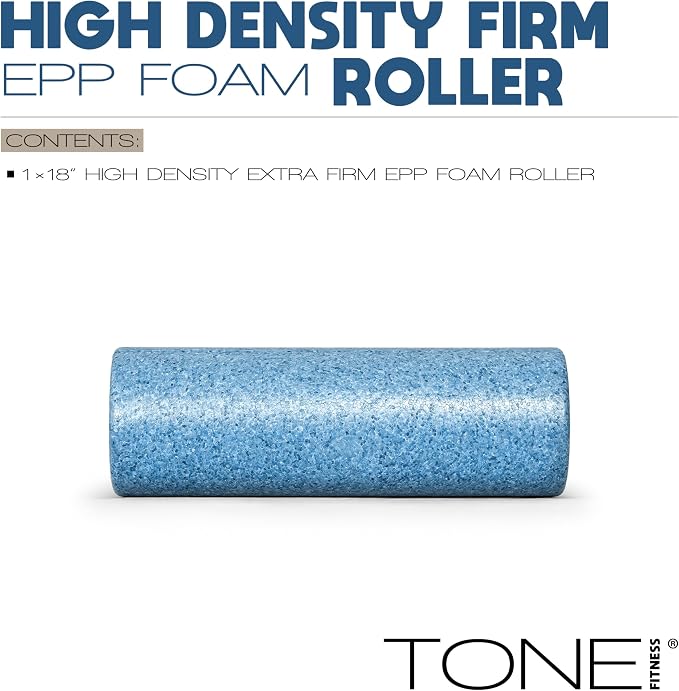 Tone Fitness High Density EPP Foam Exercise Foam Roller for Yoga, Pilates, Stretching, Massage, and Recovery | Multiple Sizes and Colors