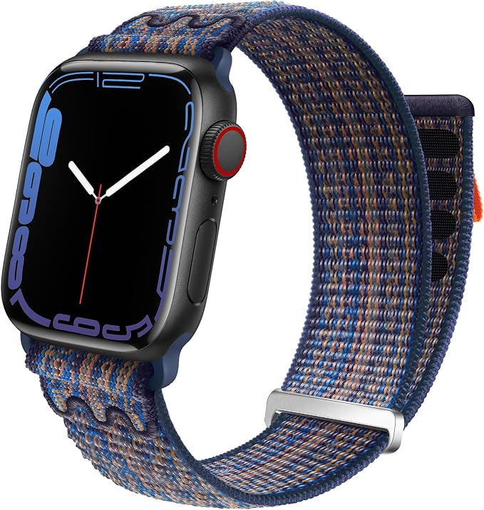 Sport Loop Band Nylon Women Men Stretchy Elastic Braided Wristband | Nylon Sport Loop Wristband Compatible with Apple Watch Ultra 2 38/40/41/42/44/45/46/49mm For iWatch Series 1-11 SE
