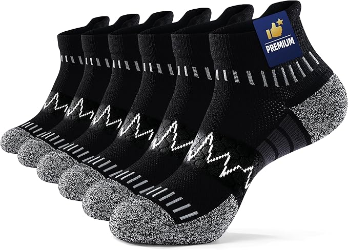 MAXTOP Ankle Compression Socks for Men Women-Cushioned Arch Support,Anti Blister,Plantar Fasciitis Relief 3/5 Pairs