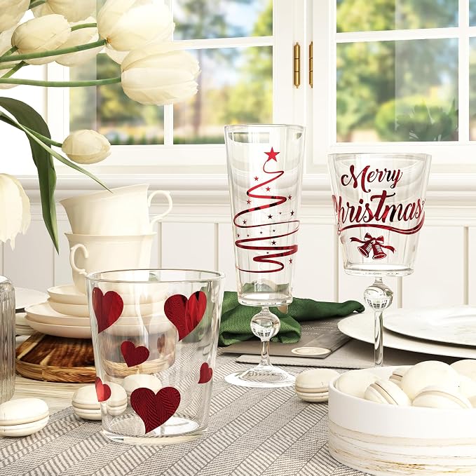 WESTICK Glossy Chrome Red Vinyl Peel and Stick HTV Heat Transfer Vinyl 15.8"x394" Red Permanent Roll Self Adhesive Easy to Cut Metallic Mirror Wall Sticker for Cricut Christmas Decals Bedroom Decor