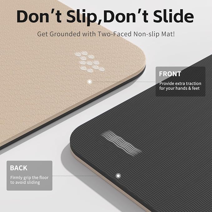 PAIDU Yoga Mat 8mm TPE Non‑Slip Fitness Mat with Strap for Home Workouts | SGS Certified, Odorless, Tear‑Resistant, Unisex, for Yoga, Pilates, Meditation, Home & Gym Workouts