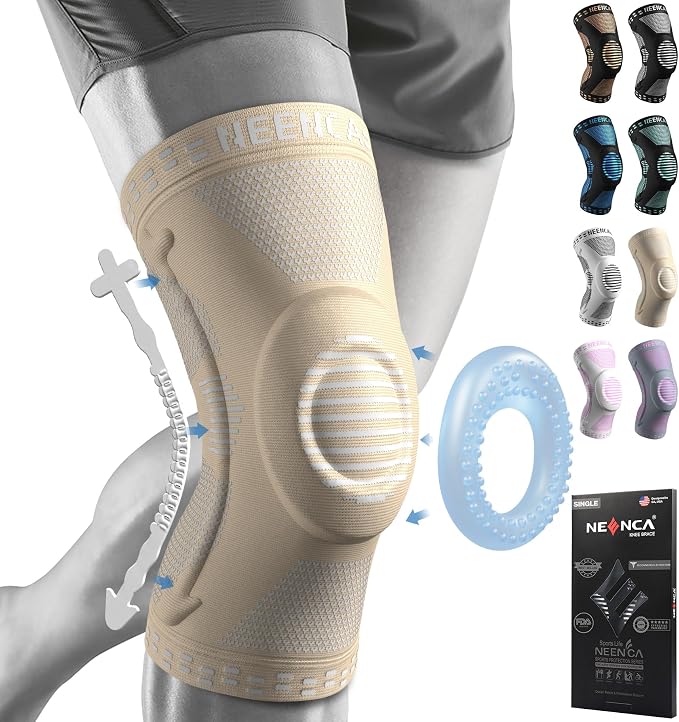 NEENCA Professional Knee Brace, Medical Knee Support for Women & Men Relief | Patented Patella Gel Pad & Side Stabilizers, Compression Sleeve for Knee Pain, Swelling, ACL, PCL, Arthritis, Sports, Workout