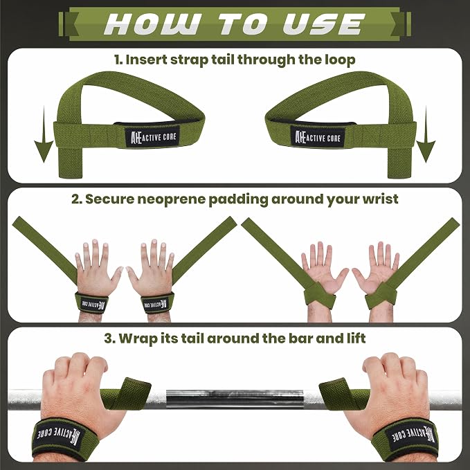 Lifting Wrist Straps for Weightlifting, Weight Lifting Straps Gym Strength Training, Neoprene Padded Wrist Support, Deadlift Straps for Men & Women, 22.5 Inch Cotton