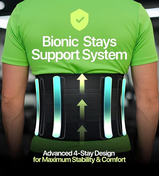 Back Brace for Lower Back Pain Relief – Adjustable Lumbar Support Belt for Women & Men, Lower Back Support for Herniated Disc, Sciatica & Heavy Lifting, Workout Back Support Brace, Size L