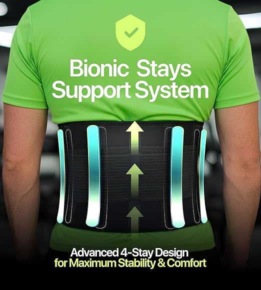 Back Brace for Lower Back Pain Relief – Adjustable Lumbar Support Belt for Women & Men, Lower Back Support for Herniated Disc, Sciatica & Heavy Lifting, Workout Back Support Brace, Size M