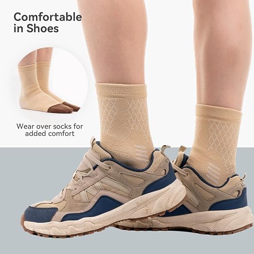 2 Pack Ankle Brace & Ankle Compression Sleeve for Women Men | Arch Support Socks, All-Day Wear, Achilles Tendonitis Brace for Plantar Fasciitis, Sprains, Foot Swelling Relief