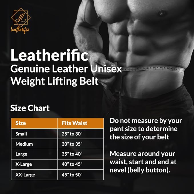 Premium Leather Weight Lifting Belt for Men & Women - 8MM Thick, 4" Wide, Heavy Duty Gym Belt with Steel Buckle for Weightlifting, Powerlifting, Strength Training, Squat or Deadlift Workout, Lower Back Support