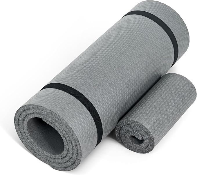 CAP Barbell 1/2-Inch High Density Exercise Yoga Mat with Strap | Multiple Options