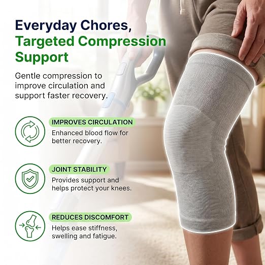 Braventure Bamboo Knee Compression Sleeve 1 Pair For Women & Men, X-Large | Knee Brace for Arthritis-Related Pain Relief,Soft Breathable Knee Support, Joint Pain Relief, Workout, Stairs, Night Recovery